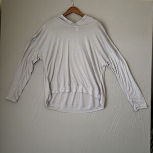 90 Degree by Reflex Women's Gray Hooded Neck Long Sleeve Pullover W/ Pockets